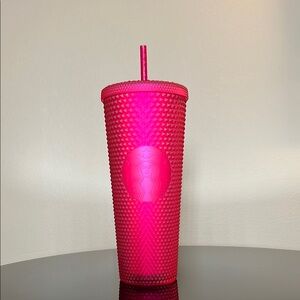 Starbucks 2023 Ruby Pink Studded Soft Touch Limited Edition Venti Cold Tumbler🥤